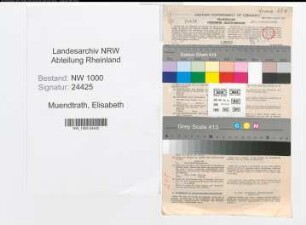 Entnazifizierung Elisabeth Muendtrath, geb. 04.08.1913 (Bueroangest.)