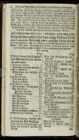 Nützliche Anweisung wie das gantze Gesang-Buch ... ab- und eingetheilet, daß...