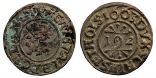 1/192 Taler (Dreiling), Hzgl. Schleswig-Holstein-Gottorpische Linie, Christian Albrecht (1659 - 1694)