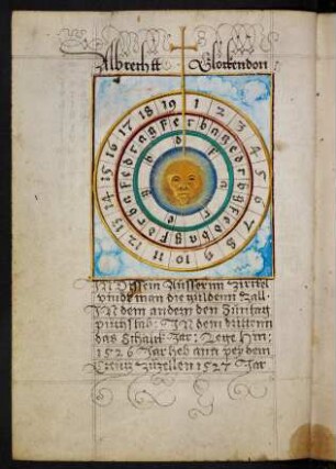 Zirkel zur Ermittlung von Goldener Zahl und Sonntagsbuchstaben