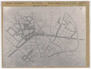 Plan: Kolonie Schillerhöhe und Gestaltung Seestraße/Osloer Straße. Berlin, Wedding, Reinickendorfer Straße/Markstraße/Oskarplatz (seit 1958 Louise-Schroeder-Platz)/Seestraße/Osloer Straße