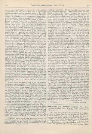 378-379 [Rezension] Engelbrecht, Aug., Patristische Analecten