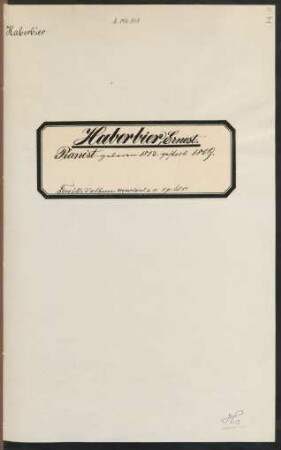 Feuille d'album musicale; [pf]; d-Moll