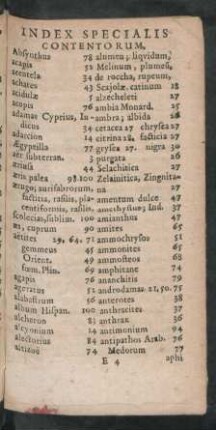 Index Specialis Contentorum.