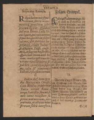Sequuntur Exempla. Folgen Exempel.