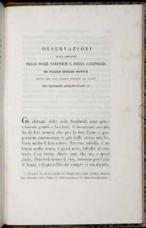 Osservazioni Sugli Abitanti Delle Isole Sandwich.