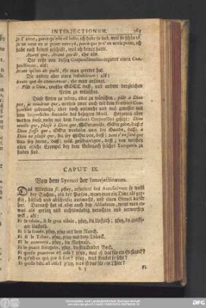 Caput IX. Von dem Syntaxi der Interiectionum.