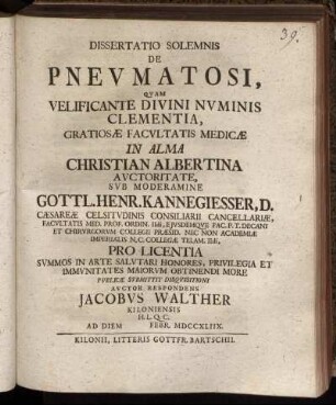 Dissertatio Solemnis De Pneumatosi