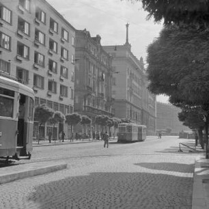Straßenbahnverkehr in der Innenstadt Sofias