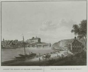 Ansicht von Meißen an der Elbe gegen Morgen