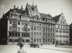 Markt mit Alter Waage : Leipzig. Markt mit Bankgebäuden und Alter Waage, Sitz des Messeamtes für die Mustermessen in Leipzig