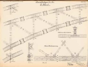 Straßenbrücke über die Süderelbe, Hamburg-Harburg: Hauptträger F-Wand: Ansichten, Schnitte 1:20