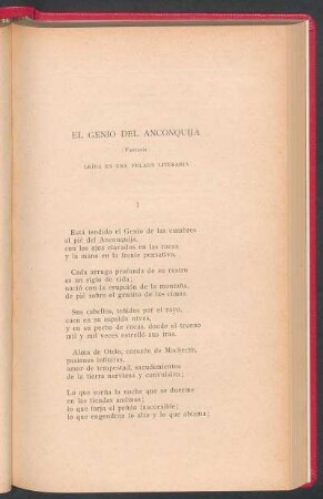 El Genio del Anconquija : (Fantasía) - Leída en una velada literaria