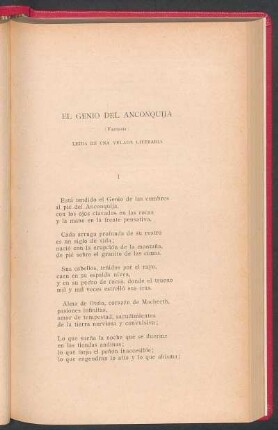 El Genio del Anconquija : (Fantasía) - Leída en una velada literaria