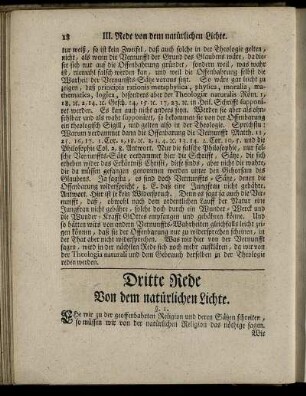Dritte Rede Von dem natürlichen Lichte.