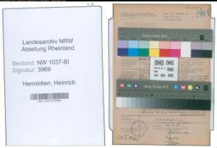 Entnazifizierung Heinrich Hennicken , geb. 17.12.1911 (Inspektor)