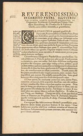 Reverendissiomo In Christo Patri. Illustrissimo Domino, Domino Alberto Magdeburg. ...