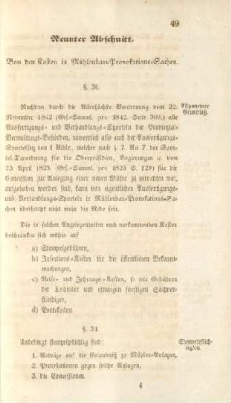 Neunter Abschnitt. Von den Kosten in Mühlenbau-Provokations-Sachen