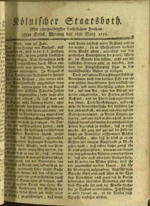 Kölnischer Staatsboth. 1786-1791