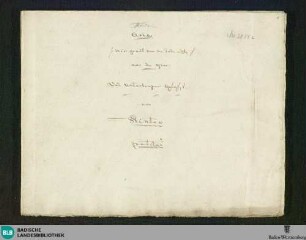 Das Unterbrochene Opferfest. Excerpts - Don Mus.Ms. 2054a-c : V, orch
