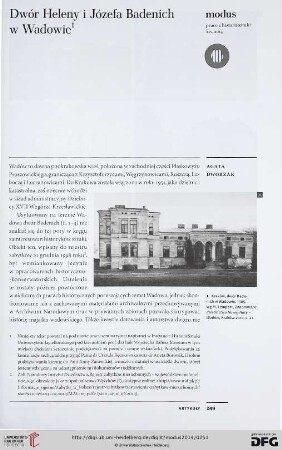 14: Dwór Heleny i Jósefa Badenich w Wadowie