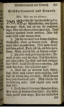 Selbsterkenntniß und Demuth.