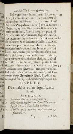 Caput II. De mulctæ vario significatu & usu.