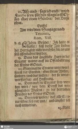[Am vierdten Sontage nach Trinitatis]