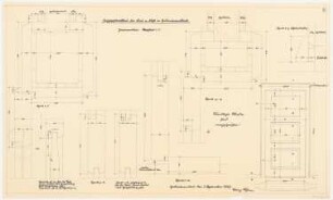 Dachgeschossausbau für Frau von Buhl, Hildebrandseck: Zimmertür: Ansicht 1:10, Details Schnitte 1:1