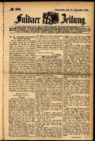 Ausgabe vom Samstag, den 30. Dezember 1882.