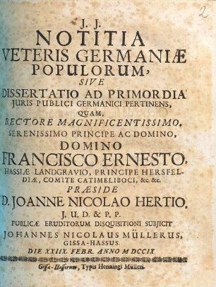 Notitia Veteris Germaniae Populorum, Sive Dissertatio Ad Primordia Juris Publici Germanici Pertinens