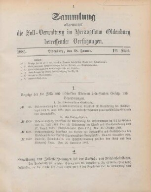 28. Januar 1885-29. Dezember 1886 = 1tes-26tes Stück