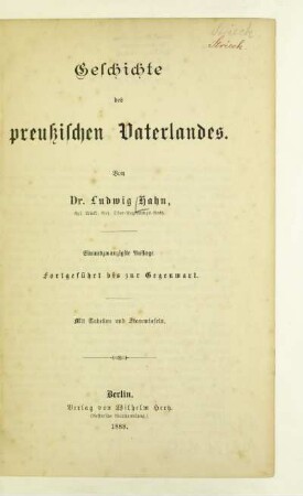 Geschichte des preußischen Vaterlandes