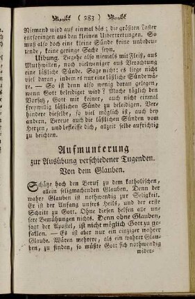 Aufmunterung zur Ausübung verschiedener Tugenden