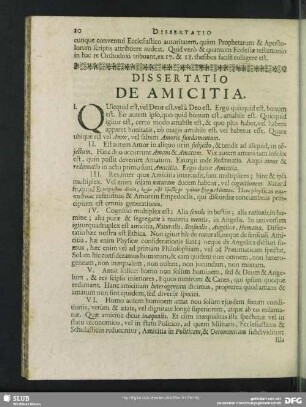 Dissertatio De Amicitia