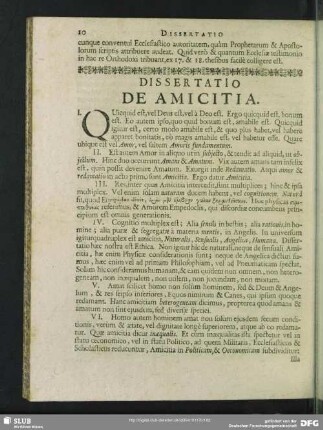Dissertatio De Amicitia