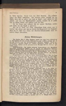 Kleine Mitteilungen