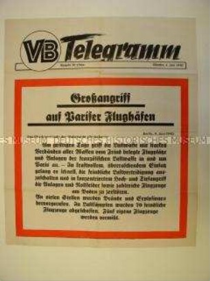 Maueranschlag des "Völkischen Beobachters": "Großangriff auf Pariser Flughäfen"