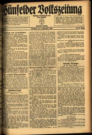 Ausgabe vom Samstag, den 04. September 1920.