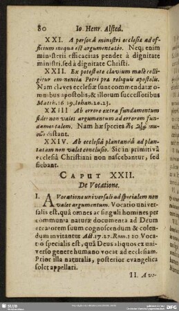 Caput XXII. De Vocatione