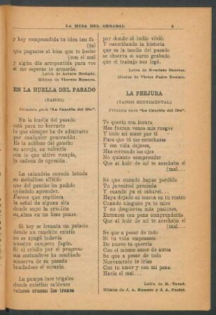 En la huella del pasado : (Tango)