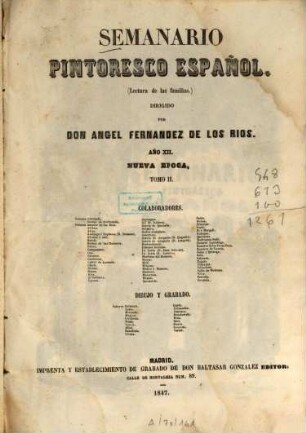 Semanario pintoresco español. 1847, 1847