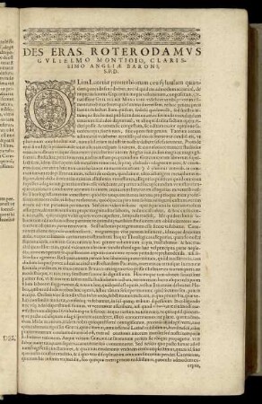 Des Eras Roterodamus Gulielmo Montioio, Clarissimo Angliæ Baroni, S. P. D.