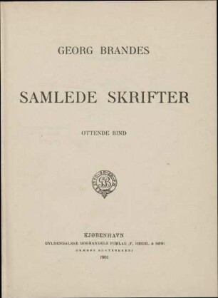 Ottende Bind: Samlede skrifter