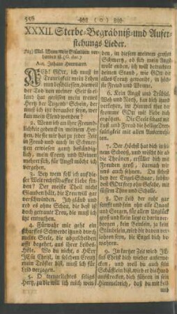 XXXII. Sterbe- Begräbniß- und Auferstehungs-Lieder