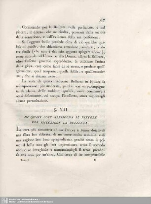 §. VII. Di Quali Cose Abbisogna Il Pittore Per Iscegliere La Bellezza.