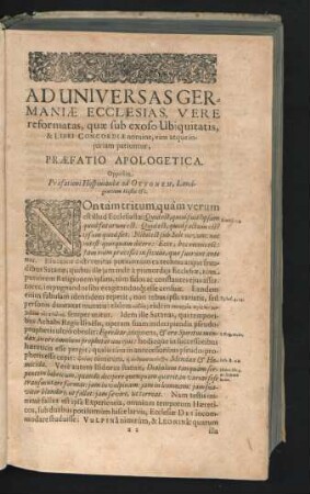 Praefatio Apologetica.