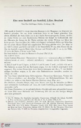 Eine neue Inschrift aus Stettfeld, Ldkrs. Bruchsal