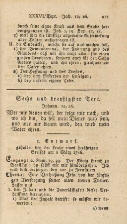 Sechs und dreyßigster Text