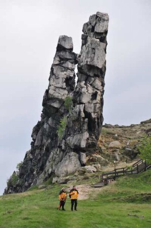 Harzvorland - Teufelsmauer : Zu den sehenswertesten Naturdenkmalen im nördlichen Harzvorland gehört die bis zu zwanzig Meter hohe "Teufelsmauer" bei Weddersleben. Aufgenommen am 12. Mai 2010